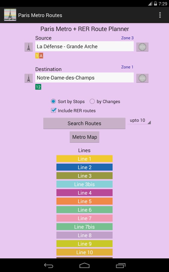 Paris Metro Route Planne...截图3