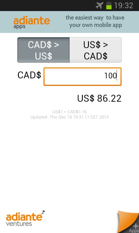 US Dollar to Canadian Do...截图1