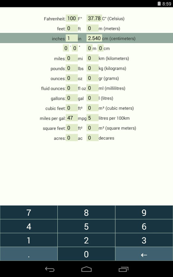 US/Metric unit converter截图1