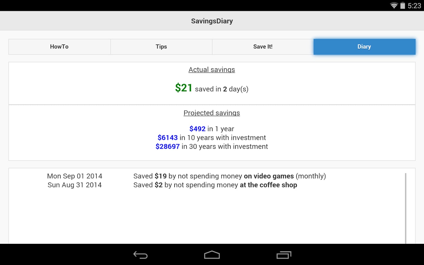 Savings Diary截图1