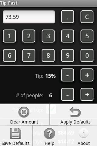 Tip Fast (tip calculator)截图2