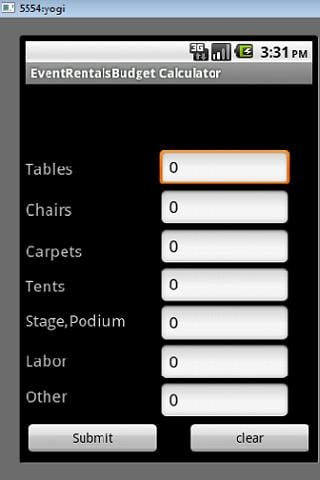 EventRental Budget截图2