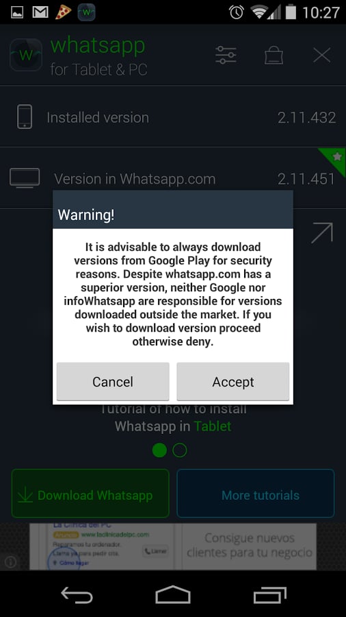 Install Whats App Tablet...截图6