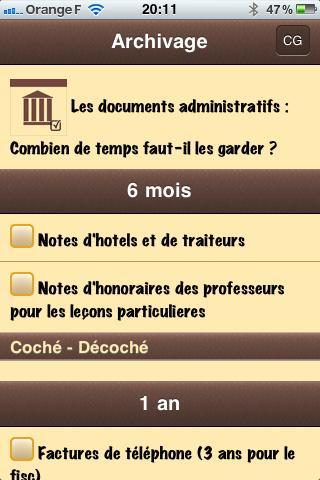 Archives CheckList截图1