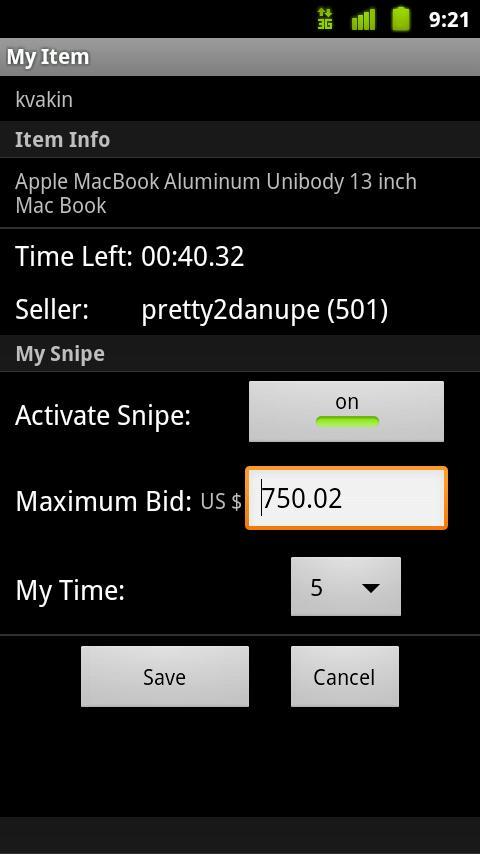 Myibidder Bid Sniper for eBay截图2