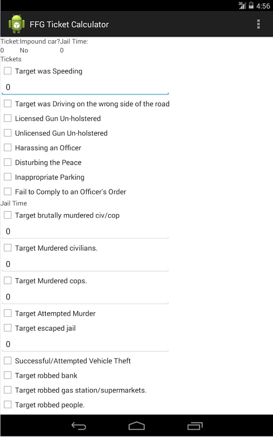 FFG Ticket Calculator截图2