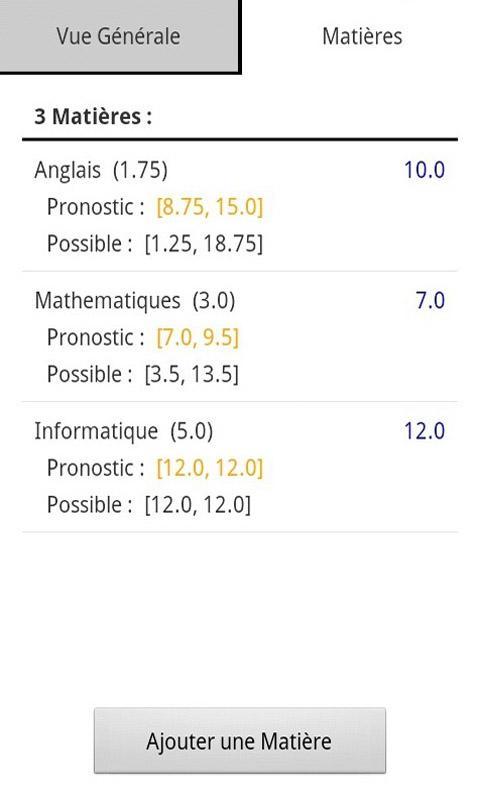 Notes Pronostics截图5