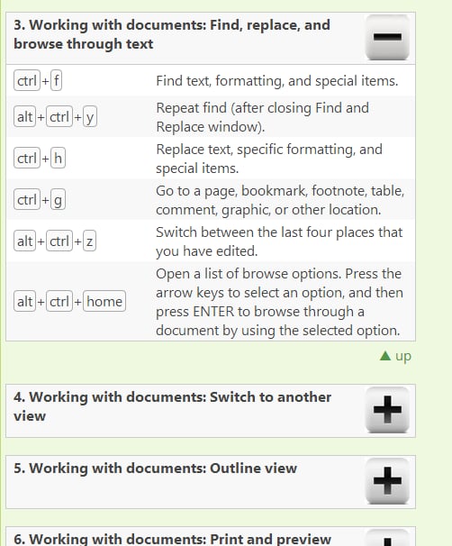 MS Word Keyboard Shortcu...截图3