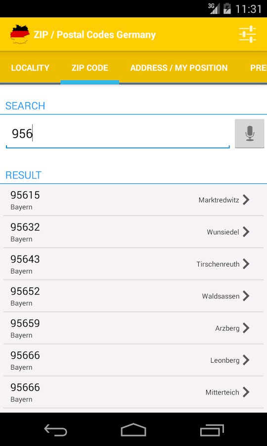 ZIP / Postal Codes Germany截图8