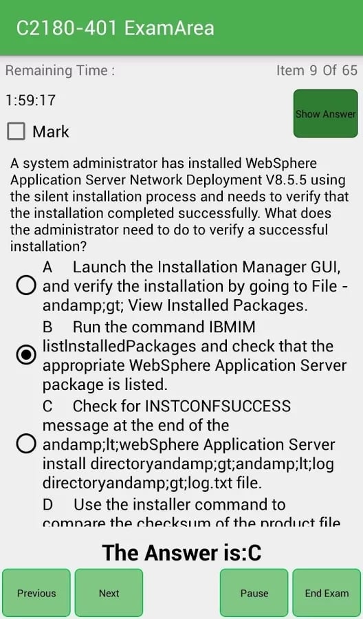 EA C2180-401 IBM Exam截图1