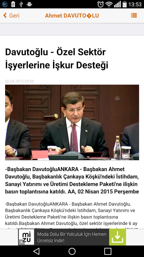 Ahmet DAVUTOĞLU Haberler...截图1