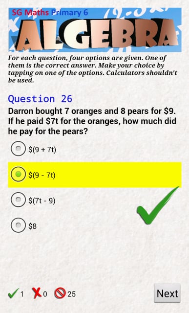 SG Maths Primary 6 Algebra截图3