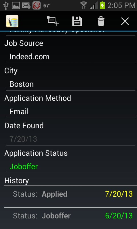 Job Application Db截图1