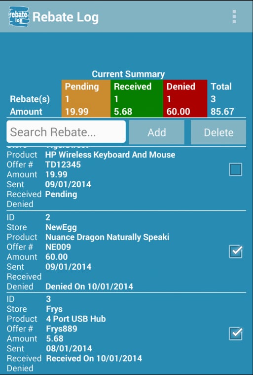 Rebate Log截图4