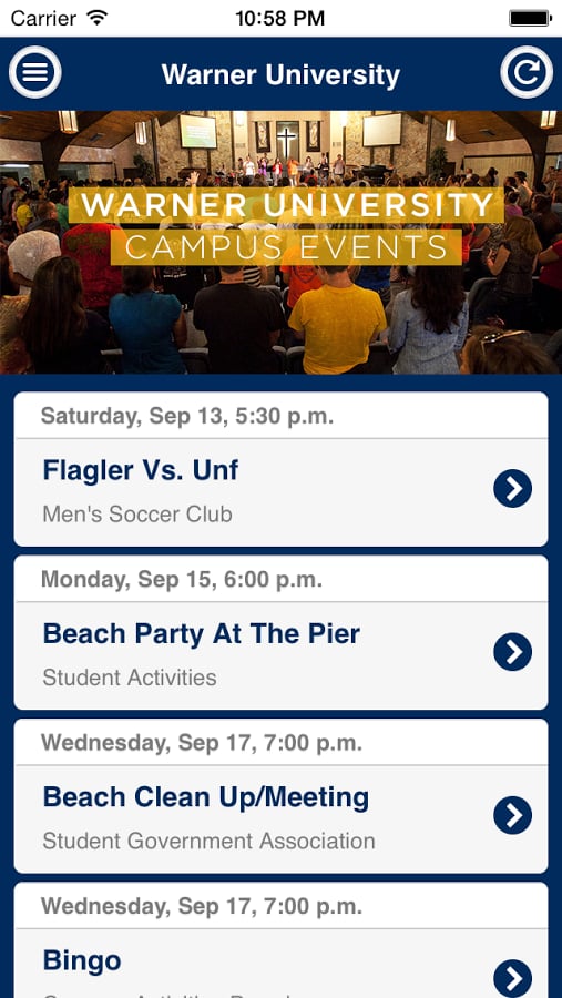 Warner University Events截图1