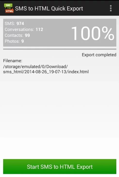SMS to HTML Quick Export截图4
