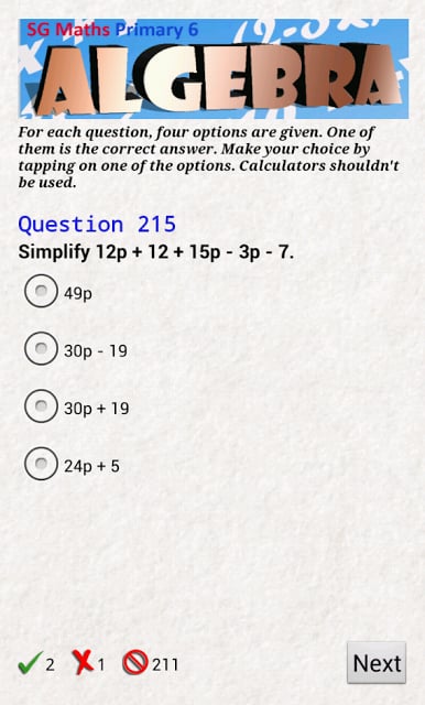 SG Maths Primary 6 Algebra截图1