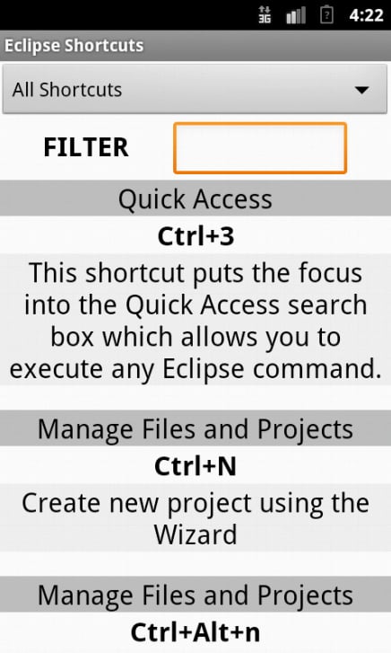 102 Eclipse Shortcut Ref...截图2