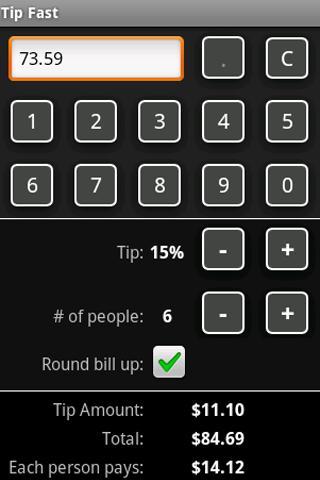 Tip Fast (tip calculator)截图1