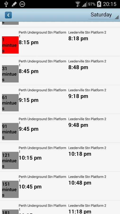 Perth Transit Trans Time...截图3