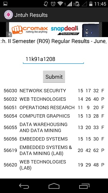 JNTUH Results截图2