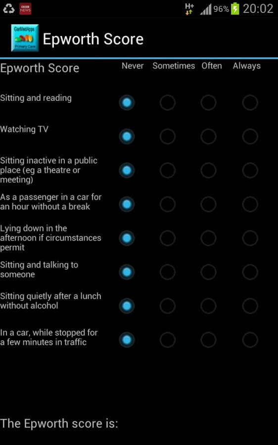 Epworth Score截图1