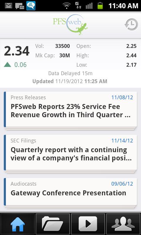 PFSweb Investor Relations (IR)截图4