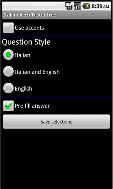 Italian Verb Tester FREE截图1