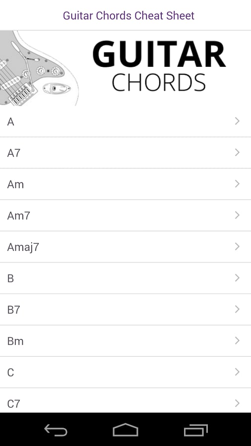 Guitar Chords Cheat Sheet截图4