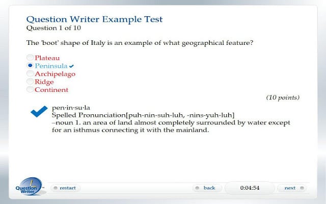 Question Writer Example Quiz截图2