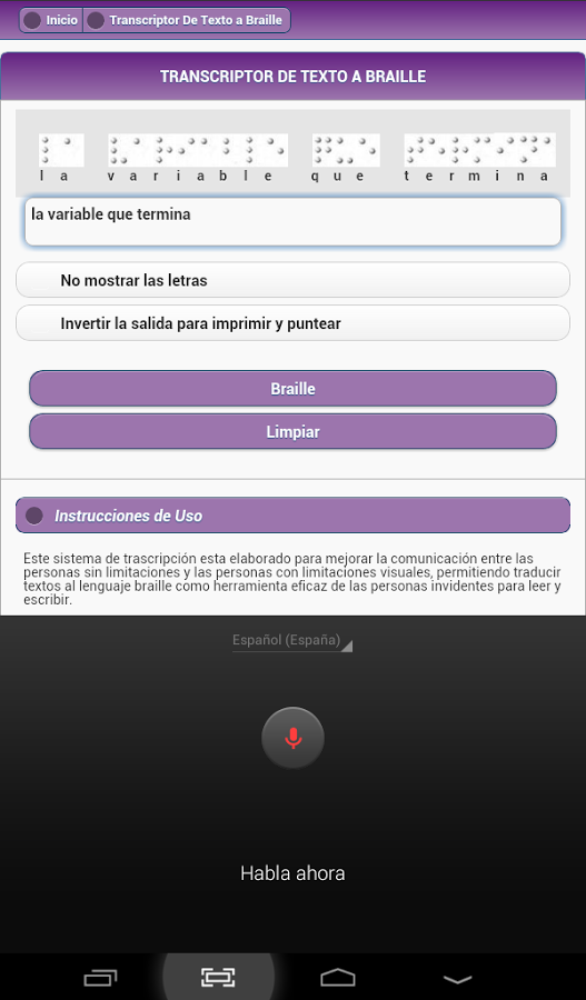 Transcriptor a Braille截图3