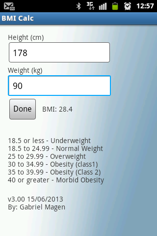 BMI Calc截图2