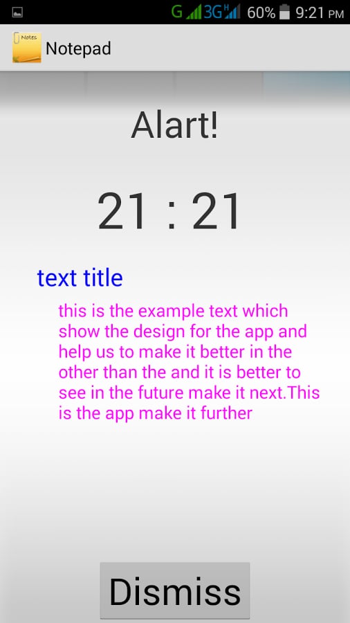 Notepad with alarm alert截图2