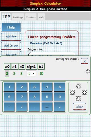 Simplex Algorithm Calculator截图2