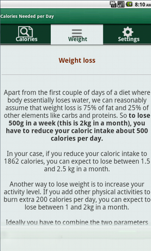 My Daily Calorie Needs截图3