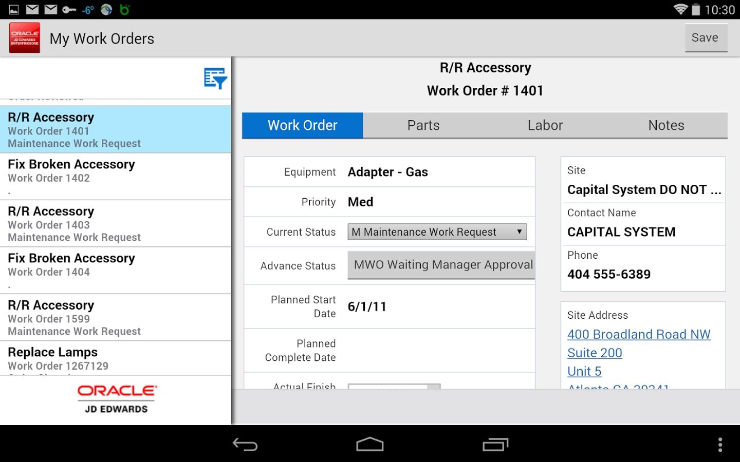 My Work Orders - JDE E1截图4