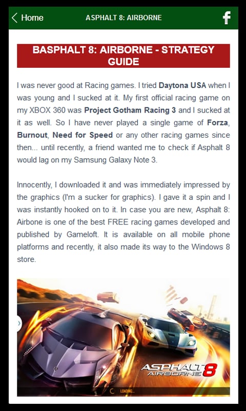 Guide For Asphalt 8 Airb...截图1