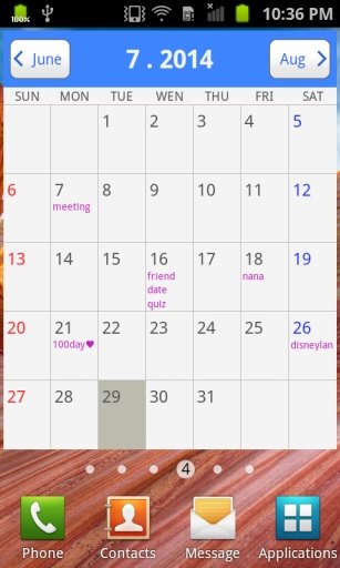 Simple Calendar Widget截图4