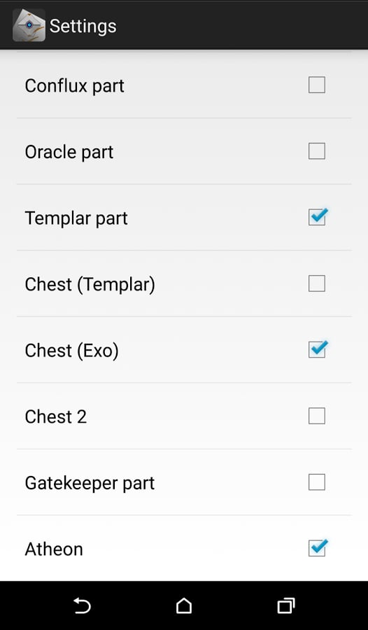 Checklist for Destiny截图1