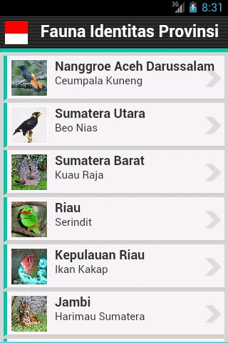 Fauna Provinsi Indonesia截图1