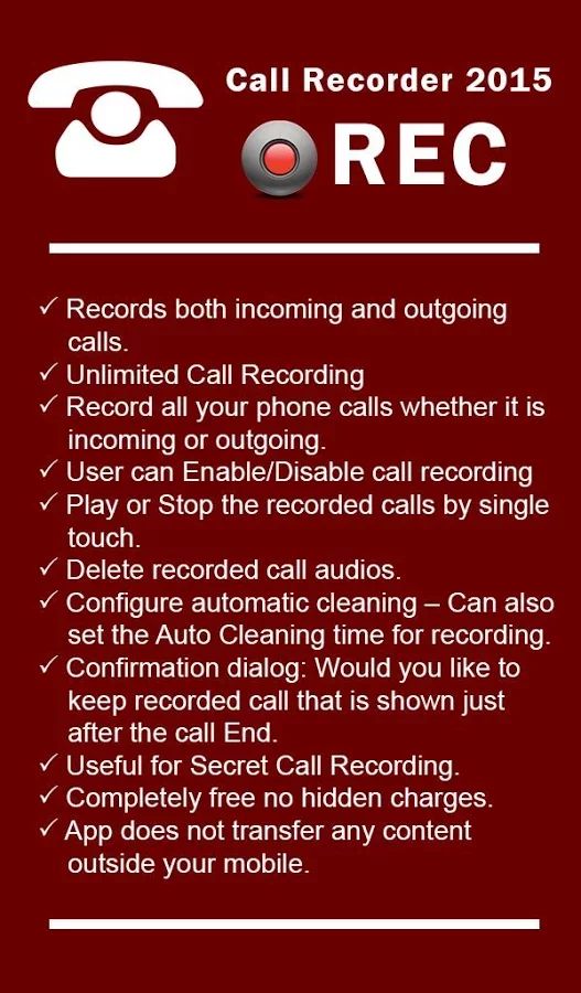 Call Recorder Optimized to HTC截图5