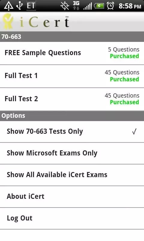 iCert 1Z0-047 Practice E...截图2