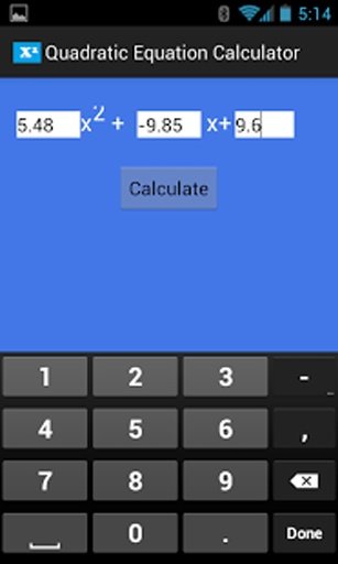 Quadratic Equation Calculator截图3