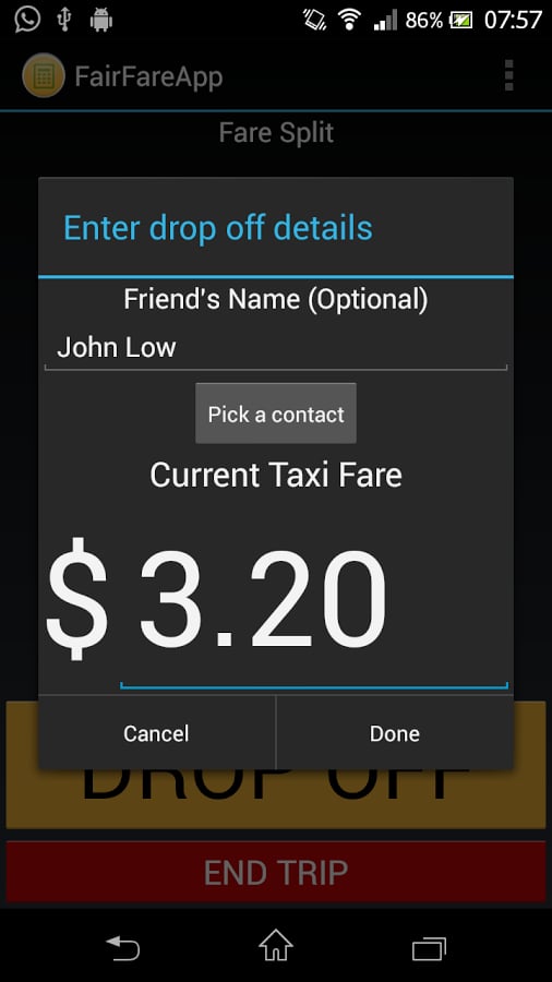 Fair Taxi Fare Splitter截图2