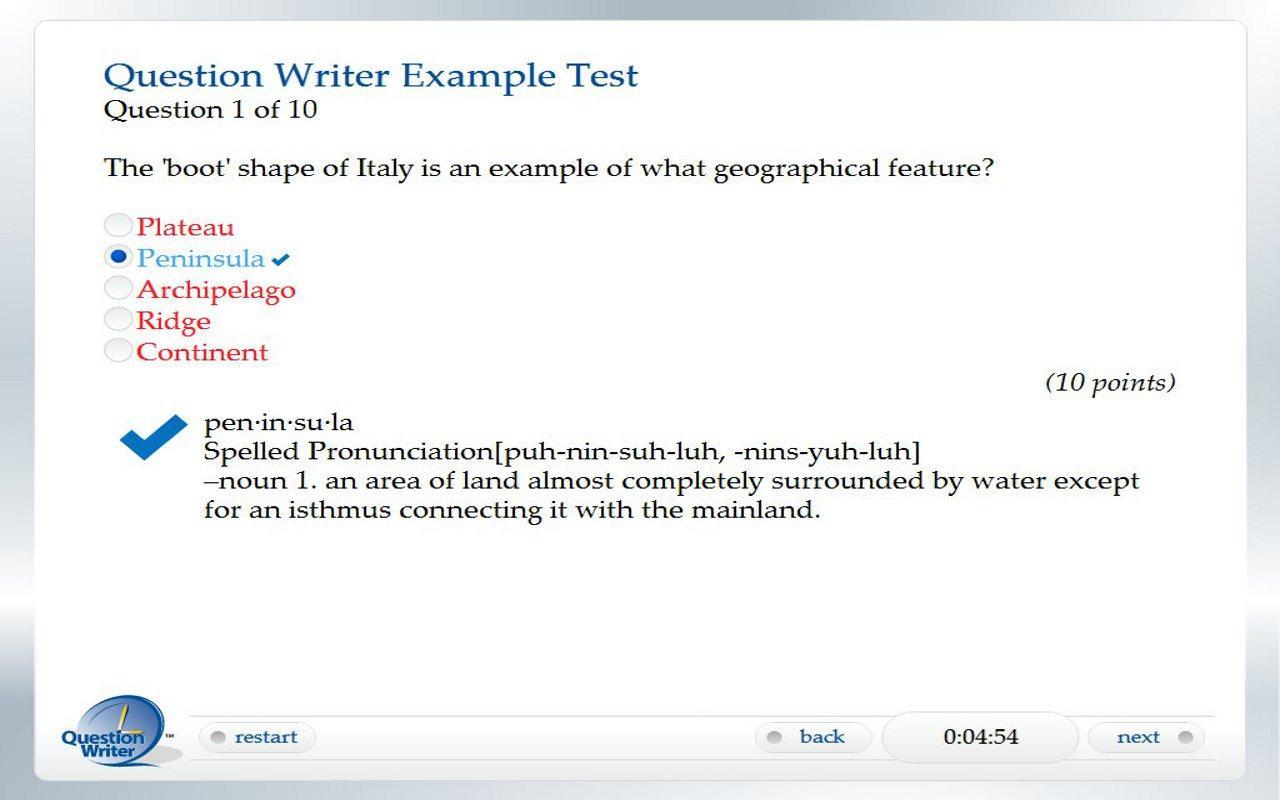 Question Writer Example Quiz截图3