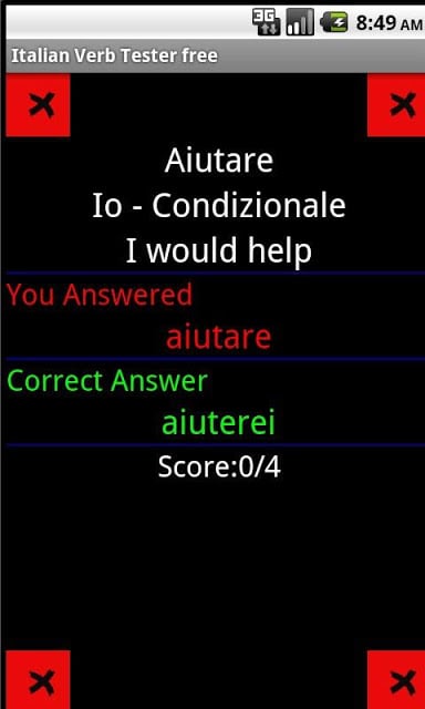 Italian Verb Tester FREE截图6