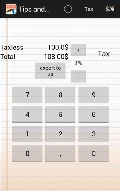 Tips &amp; Split calculator截图1