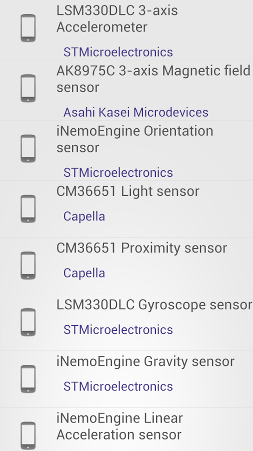 Sensor List截图2