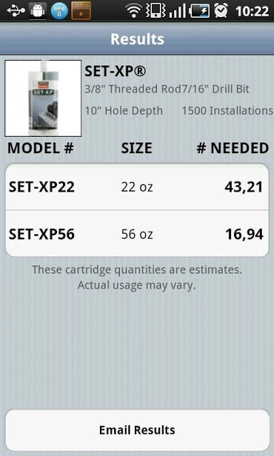 Adhesive Cartridge Estimator截图4