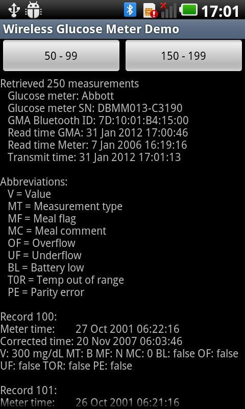 Wireless Glucose Meter Demo截图2